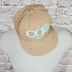 Vintage Candy Grind Logo Wool Snapback Hat Tan  Blue